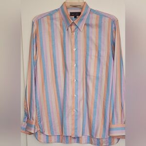 Paul Fredrick Men's Pastel Striped Button Down Shirt